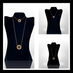 House of Harlow 1960 Pave Sunburst Pendant necklace.